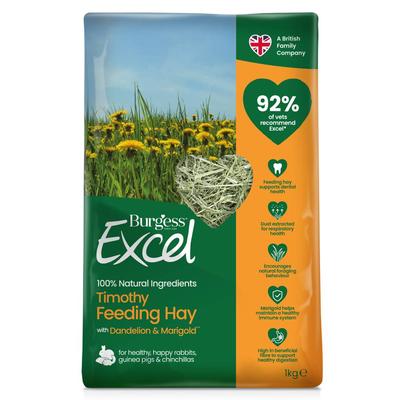 1kg Feeding Hay with Dandelion & Marigold Burgess Excel Small Pet Food