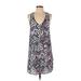 Everly Casual Dress - Shift V-Neck Sleeveless: Blue Dresses - Women's Size Small