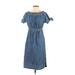 J.Crew Casual Dress - Popover: Blue Dresses - Women's Size 4 Petite
