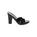 Via Spiga Heels: Slip On Chunky Heel Feminine Black Solid Shoes - Women's Size 9 1/2 - Open Toe