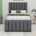 Cosmic Twin Size Linen Platform Bed w/ Trundle & 3 Drawers Upholstered/Linen in Gray | 48.4 H x 40.4 W x 78.7 D in | Wayfair COS80000499AAE