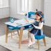 Isabelle & Max™ Aleahya Art Table, 2-in-1 Craft Table & Chairs Set w/ 2 Stools & 3 Storage Drawers in Blue/Brown | 23.6 H x 41.7 W in | Wayfair