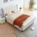 Alcott Hill® Chabak Tufted Sleigh Bed w/ Wingback Headboard Wood & /Upholstered/Velvet in Brown | 95.27 H x 49.21 W x 95.27 D in | Wayfair