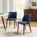 George Oliver Kanalu Back Parsons Chair Dining Chair Wood/Upholstered/Fabric in Blue | 30.3 H x 18.5 W x 20.08 D in | Wayfair