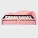 House of Hampton® Jarita Daybed Upholstered/Faux leather in Pink/Gray | 27.8 H x 57 W x 79 D in | Wayfair 7C4ADF33AE2E4792A7F3A9FA17B9841D