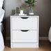 Ebern Designs Cheaves Nightstand Wood in White | 19 H x 16 W x 14 D in | Wayfair 57D56F5C6F764538BBC8762A1DABF737