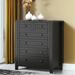 Winston Porter Nazalia 6 Drawer 33.8" W Dresser Wood in Black/Brown | 38.7 H x 33.8 W x 17.7 D in | Wayfair 9E3C7BF75A1F48DC831AEA2DF91D9A75