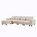 Brown Sectional - Latitude Run® Briante 4-Piece Upholstered Sectional Polyester | 31.5 H x 129.9 W x 72 D in | Wayfair