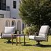 Winston Porter Nickita 3 Piece Seating Group, Swivel Rocking Chair w/ 6" Olefin Cushions in Gray | Outdoor Furniture | Wayfair