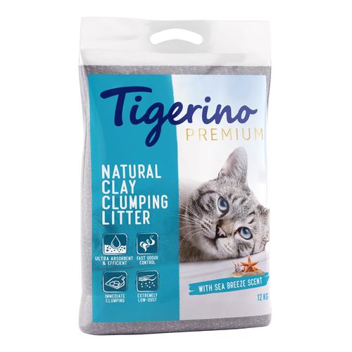 12kg Tigerino Premium Katzenstreu Meeresbrise-Duft