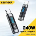 Essager Adattatore USB C da 240 W Tipo C a USB C 3.0 2.0 Connettore OTG Display digitale Adattatore