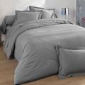 Housse de couette 140x200 gris galet en coton