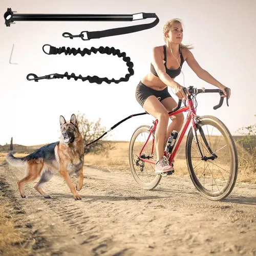 Fahrrad-Hunde leine Hunde leine abnehmbare elastische Hunde fahrrad leine Metall leine