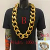 Hip Hop Gold Farbe große Acryl klobige Kette Halskette für Männer Punk große Kunststoff Glieder kette Schmuck Großhandel DIY Dame Halskette