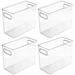 mDesign Deep Plastic Stackable Bathroom Storage Organizer Bin w/ Handles - Clear