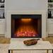 30-Inch Modern Black Embedded Wall Fireplace with Remote Control