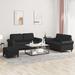 vidaXL Sofa Set Accent Couch Sofa Settee for Living Room Black Faux Leather