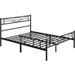 Yaheetech Metal Platform Bed Frame with Underbed Storage Bed Frame with Cloud-inspired Design Headboard