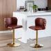 Modern Upholstered Bar Stools with the whole Back Tufted Swivel Barstools Adjusatble Seat Height