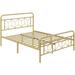 Yaheetech Metal Bed Frame with Diamond Pattern Headboard