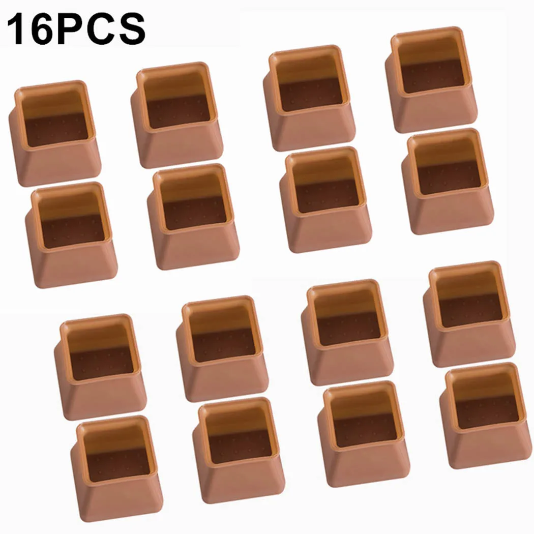16 Stück Stuhl Bein kappe Füße Abdeckung Pads quadratische Gummi Silikon rutsch feste Tisch Fuß Staubs chutz Möbel Tisch Bodenschutz Pads