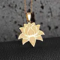 Edelstahl elegante Lotus Anhänger Blume des Lebens Halskette Frauen Yoga Blume Aussage Schmuck