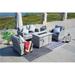 Direct Wicker 5-Piece Aluminum Wicker Outdoor Gas Fire Pit Conversation Set with Gray Cushions