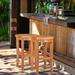 Teak Wood Santiago Round Outdoor Patio Barstool