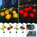 Outdoor Lighting amlbb Solar Outdoor Three Head Peony Flower Lamp Waterproof Garden Simulation Flower Lamp Outdoor Props Decorative Lamp Landscape Lighting Outdoor Decor