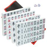 Chinese Mahjong Kit American Dominos Game Version Portable Cloth Melamine Travel