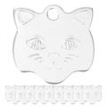 10pcs Blank Dog Tags Personalized Blank Pet Id Tags Cat Head Shape Blanks Charms for Puppy