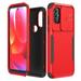 Moto G Power 2022 Case with Slide Camera Cover Heavy Duty Camera Lens Protection Hard PC Soft TPU Slim Fit Military-Grade Drop Protective Phone Case Moto G Power 2022 (Red+Black)