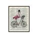 Poster Master Dictionary Art Poster - Pink Flamingo on Bicycle Print - Bird Art - Bicycle Art - Gift for Bike Enthusiast & Animal Lover - Funny Decor for Bedroom or Nursery - 16x20 UNFRAMED Wall Art