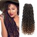 human hair wigs for women Faux Locs Crochet Hair with Curly Ends 18 Inch Synthetic Crochet 6 Pcs Adult Female Costume Wigs Toupees C