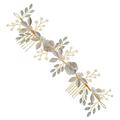 XIAN Acrylic Pearl Floral Hair Comb Ancient Style Sparkling Pearls Alloy Hair Comb for Han Chinese Costume Cheongsam