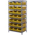 Quantum Storage Systems Wire Shelving Unit W/21 Yellow Bins