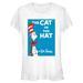 Women's Mad Engine White Dr. Seuss Cat in the Hat Cover Graphic T-Shirt