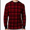 Polo By Ralph Lauren Shirts | Hppolo Rl Xl Crewneck Black Red Plaid Waffle Knit Thermal Long Sleeve Tee | Color: Black/Red | Size: Xl