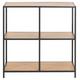 Salvo Oak and Black Metal Bookcase with 2 Shelves