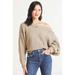 Free People Sweaters | Free People Womens Cabin Fever Off The Shoulder Sweater Xs Beige Dolman Sleeve | Color: Tan | Size: Xs