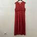 Anthropologie Dresses | Anthropologie April Cornell Red Floral Sleeveless Eyelet Lace Midi Dress Sz: M | Color: Pink/Red | Size: M