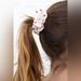 Brandy Melville Accessories | Brandy Melville Floral Scrunchie | Color: Red/White | Size: Os