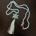 Kate Spade Jewelry | Kate Spade Turquoise Lovely Lilies Beaded Necklace | Color: Blue/Gold | Size: Os