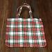 J. Crew Bags | J.Crew Tartan Tote Bag New With Tags | Color: Black/Red | Size: Os