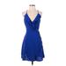 Forever 21 Casual Dress - Wrap: Blue Dresses - Women's Size Small