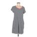 Splendid x Gray Malin Casual Dress - Shift Scoop Neck Short sleeves: White Color Block Dresses - Women's Size Medium