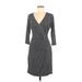 Laundry by Design Casual Dress - Wrap: Black Polka Dots Dresses - Women's Size 6