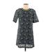Armani Exchange Casual Dress - Mini Crew Neck Short sleeves: Blue Dresses - Women's Size 6
