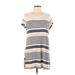 wasabi + mint Casual Dress - Shift Scoop Neck Short sleeves: Gray Color Block Dresses - Women's Size Large