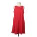 Sharagano Casual Dress - A-Line: Red Jacquard Dresses - New - Women's Size 8